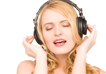 Image showing happy woman in headphones