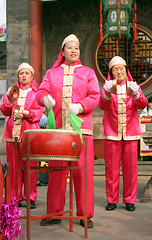 Image showing Chinese New Year celebrations in Qingdao, China - performer at a