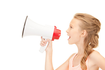 Image showing girl with megaphone