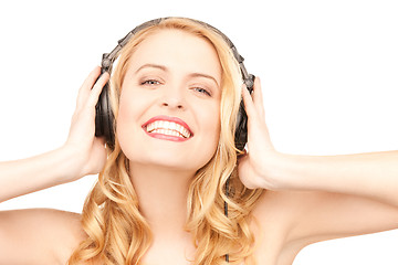 Image showing happy woman in headphones