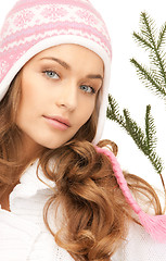 Image showing beautiful woman in winter hat 