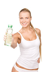 Image showing beautiful woman with bottle of water