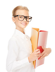 Image showing elementary school student with folders