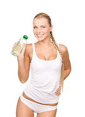 Image showing beautiful woman with bottle of water