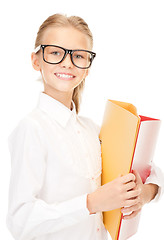 Image showing elementary school student with folders