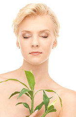 Image showing woman with sprout