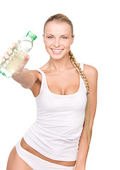 Image showing beautiful woman with bottle of water