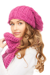 Image showing beautiful woman in winter hat