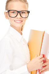 Image showing elementary school student with folders