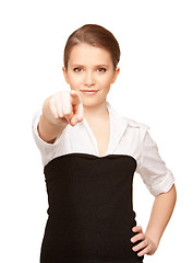 Image showing businesswoman pointing her finger