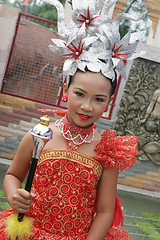 Image showing Thai girl in traditional dress during in a parade, Phuket, Thail