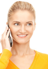 Image showing happy woman with cell phone