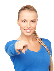 Image showing businesswoman pointing her finger