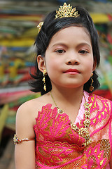 Image showing Thai girl in traditional dress during in a parade, Phuket, Thail