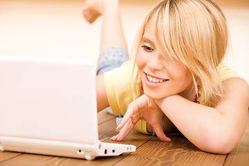 Image showing teenage girl with laptop computer