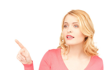 Image showing businesswoman pointing her finger