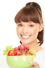 Image showing beautiful housewife with vegetables