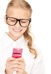 Image showing happy girl with cell phone