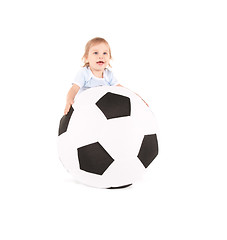 Image showing baby boy with soccer ball