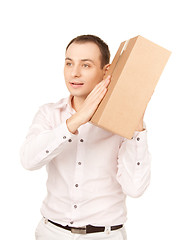 Image showing businessman with parcel