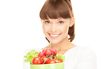 Image showing beautiful housewife with vegetables