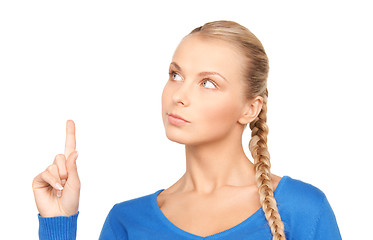 Image showing businesswoman pointing her finger