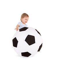 Image showing baby boy with soccer ball