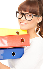 Image showing businesswoman with folders