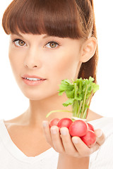 Image showing beautiful housewife with radish