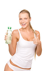 Image showing beautiful woman with bottle of water