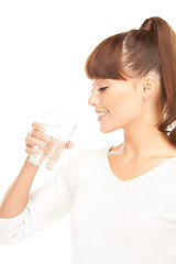 Image showing woman with glass of water