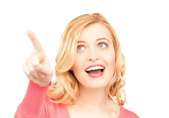 Image showing businesswoman pointing her finger