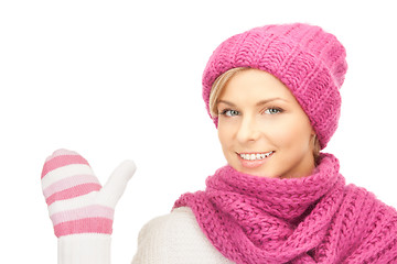 Image showing beautiful woman in winter hat