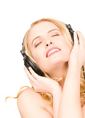 Image showing happy woman in headphones