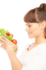 Image showing beautiful housewife with vegetables