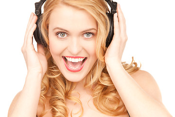 Image showing happy woman in headphones