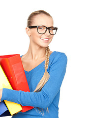 Image showing businesswoman with folders