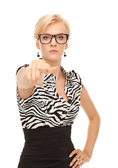 Image showing businesswoman pointing her finger