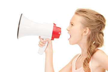 Image showing girl with megaphone