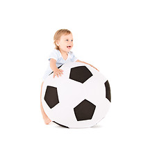 Image showing baby boy with soccer ball