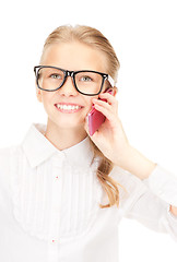 Image showing happy girl with cell phone