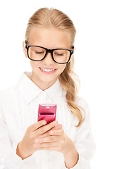 Image showing happy girl with cell phone