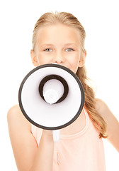 Image showing girl with megaphone