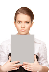 Image showing woman with blank board