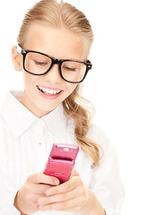 Image showing happy girl with cell phone