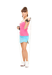 Image showing fitness instructor with jump rope