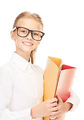 Image showing elementary school student with folders