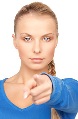 Image showing businesswoman pointing her finger