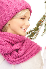 Image showing beautiful woman in winter hat