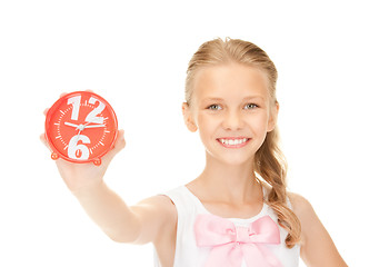 Image showing girl holding alarm clock